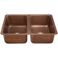  Villa White/Color Dual Mount Double Bowl Kitchen Sink - Medium Antique