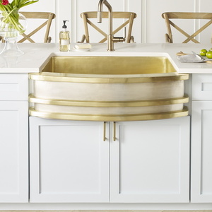 TKCKS33 Quintana Apron Front / Specialty Sink Kitchen Sink - Burnished Nickel / Satin Brass