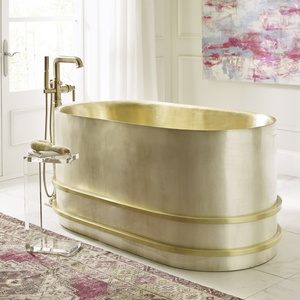 TKCT60 Quintana Unique Size Soaking Tub - Burnished Nickel / Satin Brass