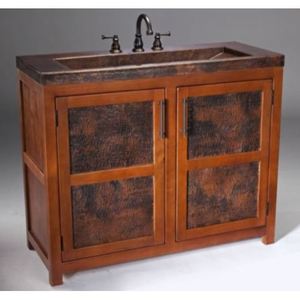 TVTL Lerma 31" to 44" Bathroom Vanity - Cinnamon / Black Copper