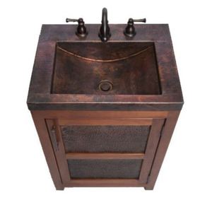 TVTS Lerma Up to 24" Bathroom Vanity - Cinnamon / Black Copper