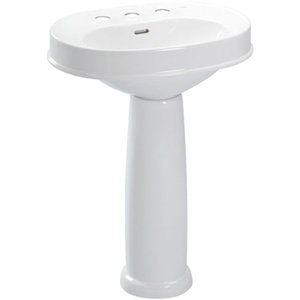 TLPT750811 Mercer Pedestal Bathroom Sink - Colonial White