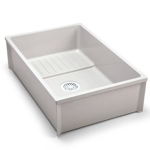 ZZ199636 Mop Basin Commercial Sink - Stainless Steel;White ZZ199636 Mop Basin Commercial Sink - Stainless Steel;White